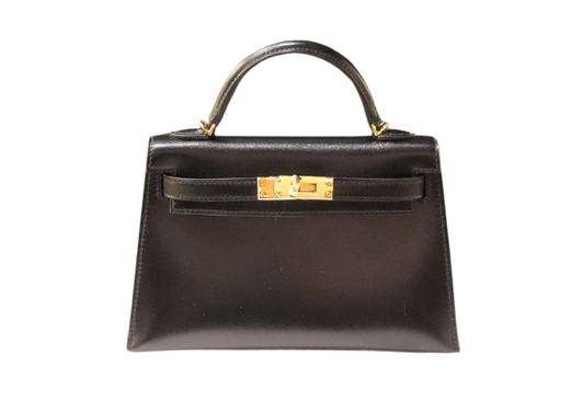 Hermes Mini Kelly Ⅱ Box Calf Black