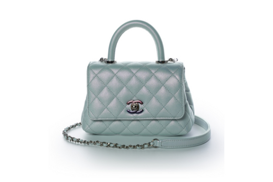 Chanel Coco Handle Flap Extra Mini Blue Iridescent Caviar