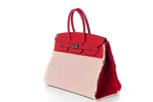 Hermes Birkin 35 Swift Touch Fray Fray Framboise Toile