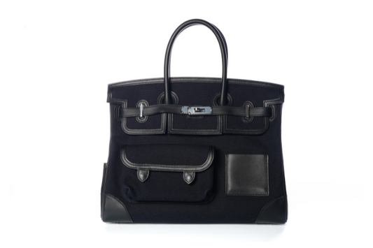Hermes Birkin 35 Swift and Canvas Cargo Blue Marine