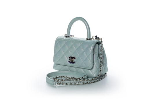 Chanel Coco Handle Flap Extra Mini Blue Iridescent Caviar