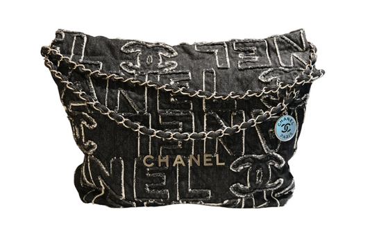 Chanel 22 Blue Denim Small Handbag