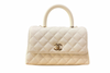 Chanel caviar quilted Small Flap Bag With Top Handle white