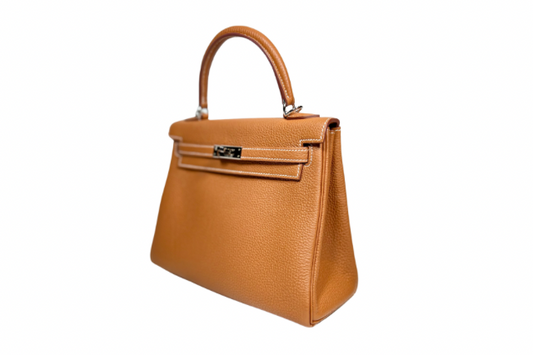 Hermes Kelly 25 Togo Gold Silver Hard Ware Inner Stich B Stamp