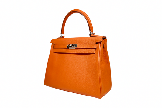 Hermes Kelly 25 Togo Orange Field B Stamp