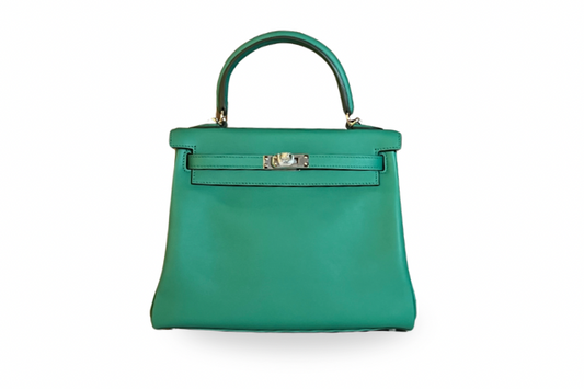 Hermes Kelly 25 Swift Vert Vertigo W stamp