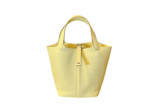 Hermes Picotin Rock PM Taurillon Clemence Jaune Milton