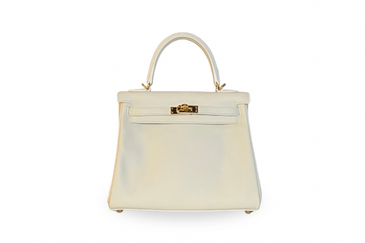 Hermes Kelly 25 Swift White