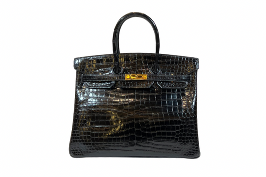 Hermes Birkin 35 Crocodile Porosus Black