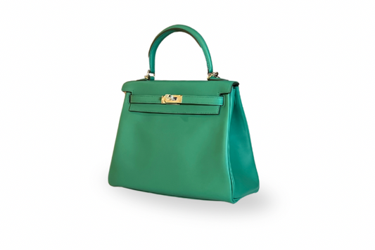 Hermes Kelly 25 Swift Vert Vertigo W stamp