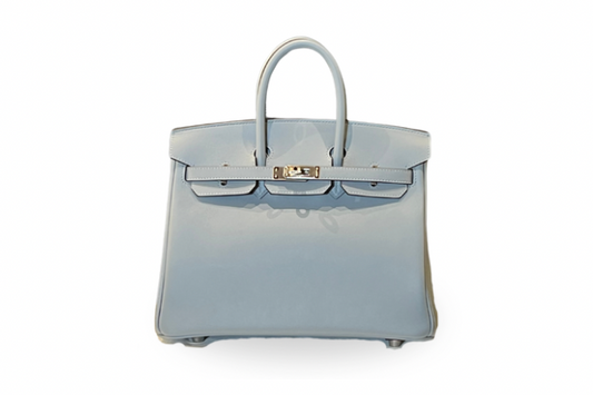 Hermes Birkin 25 Swift Blue Lin W stamp