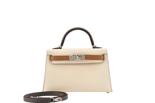 Hermes Mini Kelly Epsom Nata/Chai/Gris Meyer