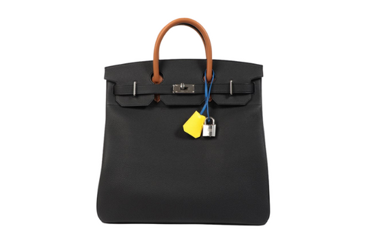Hermes Birkin 40 Haut a Courroies HAC Togo Tricolor(Noir/Gold/Blue France)