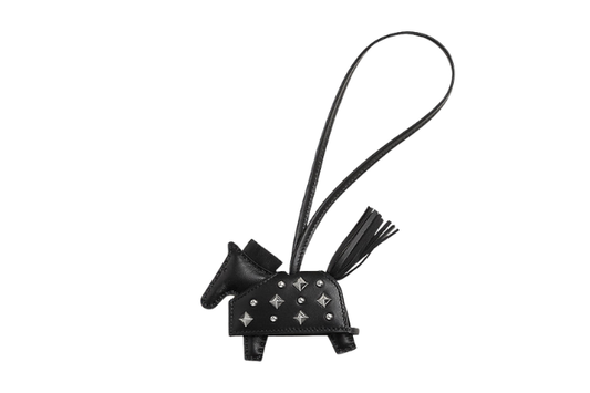 Hermes Rodeo Rock Charm Black/Silver metal