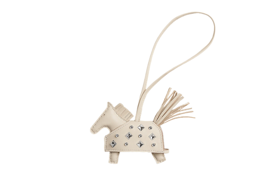 Hermes Rodeo Rock Charm White/Silver Metal