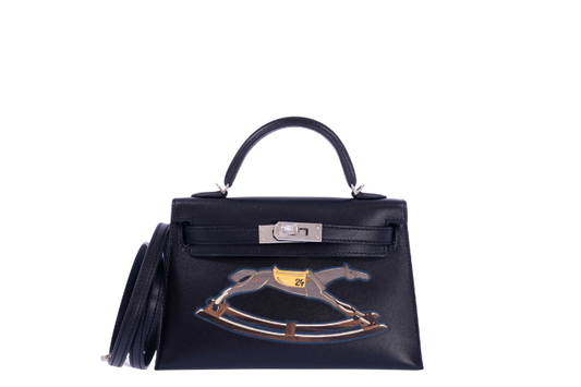 Hermes Mini Kelly Cheval de Bois PHW