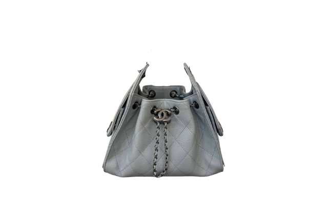 Chanel Handbag 25 Light Blue Mini Grained Calf Skin & Silver Tone