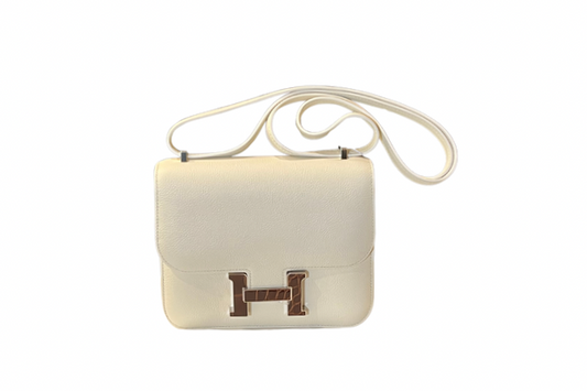 Hermès Constance 18 White With Silver Alligator Hardware