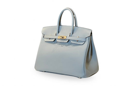 Hermes Birkin 25 Swift Blue Lin W stamp
