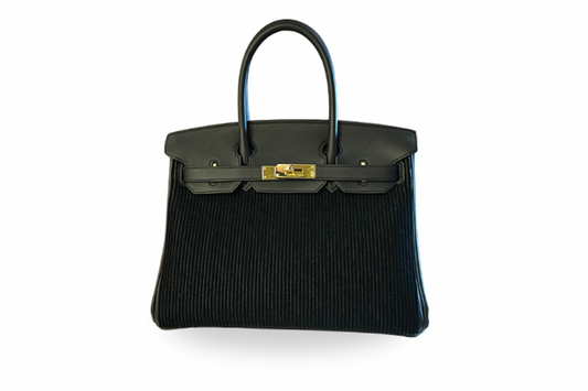 Hermes Birkin 30 Cote a Cote Tuffetage Swift Caban Noir B stamp