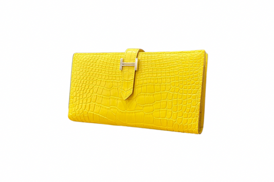 Hermes Bearn Souffle Wallet Alligator Matt Acacia  dealbata