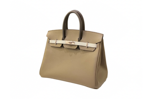 Hermes Birkin 25 Epsom  Tricolor Etoupe grey/Gris pale/Ebene B STAMP