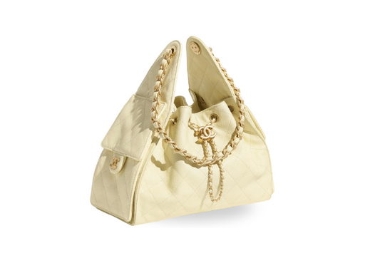 Chanel Handbag 25 Yellow Medium Grained Calf Skin & Gold Tone