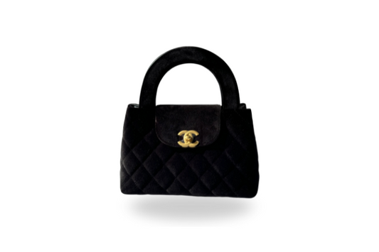 Chanel Cocomark Handbag Velour Black
