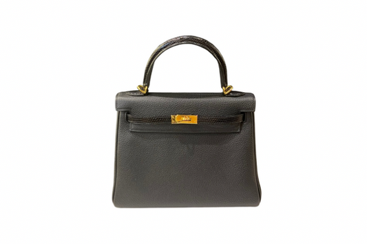 Hermes Kelly 25 Touch Veau Crispe Togo Black