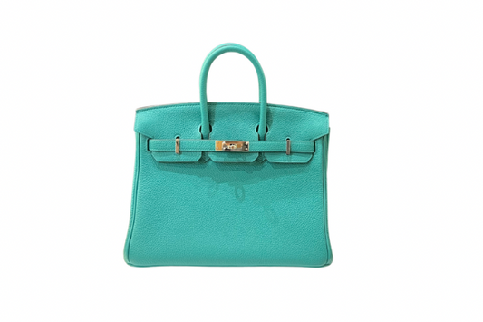 Hermes Birkin 25 TOGO Verso Vert Verone / Blue Outremer
