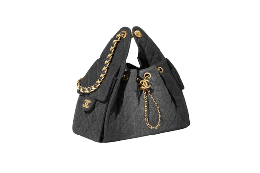 Chanel Handbag Small 25 Black Denim