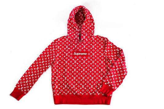 Louis Vuitton x Supreme Red Hoodie