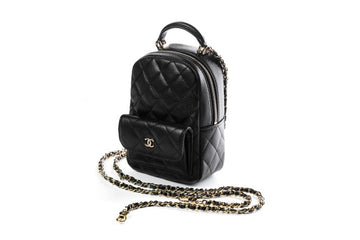 Chanel Lamb Quilted CC Mini Classic Backpack Black Gold Hardware