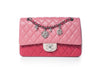 Сумка Chanel Multi-Pink из стеганой кожи ягненка, классическая, с одним клапаном, с подвеской, серебряная фурнитура, средний размер, 2014 г.