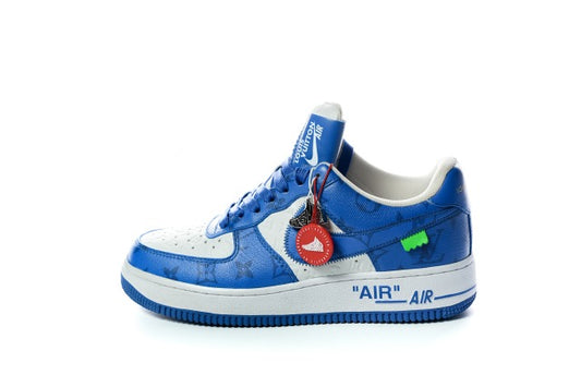 Louis Vuitton x Nike Air Force 1 By Virgil Abloh White And Royal Blue Low Top Sneaker