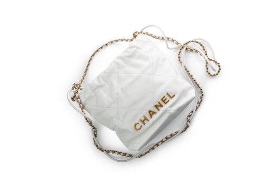 Chanel Mini 22 White leather Hobo Bag