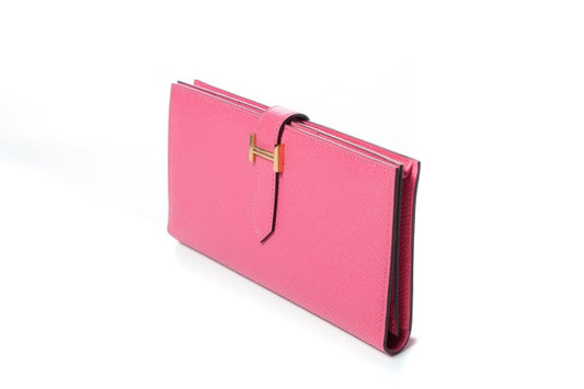 Hermes Bearn Wallet Epsom Gusset Rose Lipstick