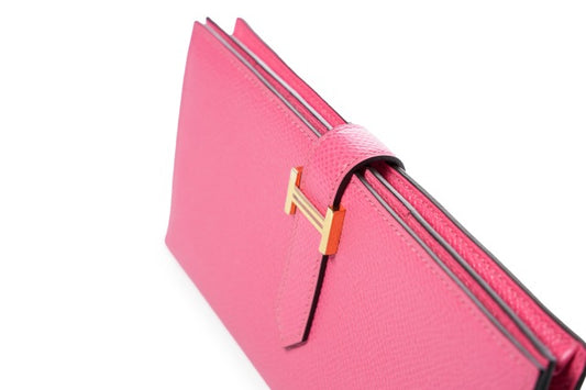 Hermes Bearn Wallet Epsom Gusset Rose Lipstick
