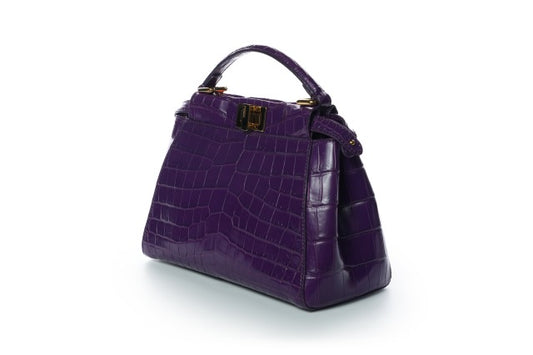 Fendi Peekaboo Crocodile Purple