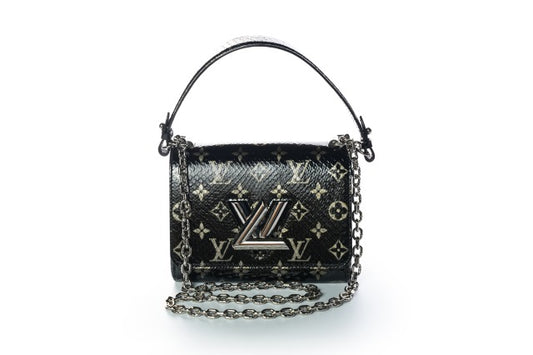 Louis Vuitton Snakeskin Monogram Twist Shoulder Bag PM Black