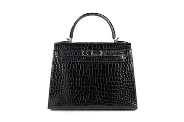 Hermes Kelly 28 Porosus Black