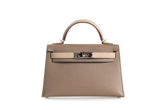 Hermes Mini Kelly Ⅱ Epsom Etoupe