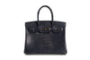 Hermes Birkin Verso 30 Crocodile Alligator Matte Blue/Rose