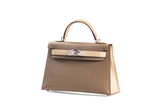 Hermes Mini Kelly Ⅱ Epsom Etoupe