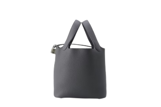 Hermes Picotin PM Taurillon Clemence Gris Misty