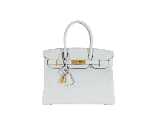 Hermes Birkin 30 Taurillion Clemence Blue Pale
