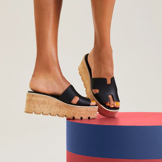 Hermes Eze Ladies Sandals Black 39