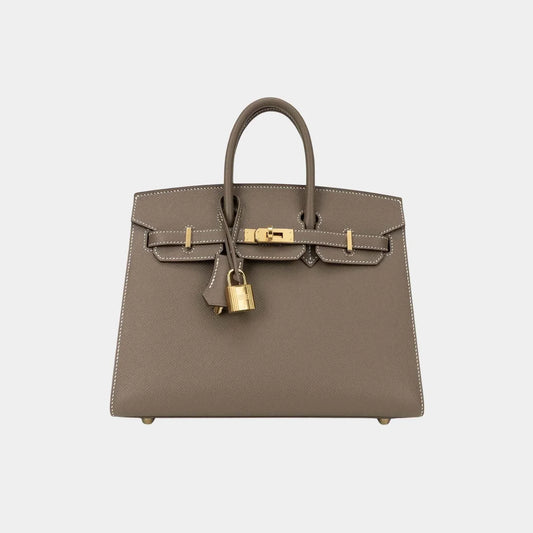Hermes Birkin 25 Sellier Epsom Etoupe GHW