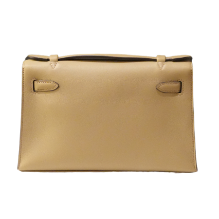 Hermes Kelly Pochette Swift Beige Marfa W Stamp