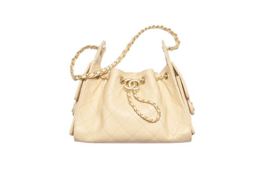 Chanel Handbag25 Beige Mini Grained Calfskin &  Gold Tone
